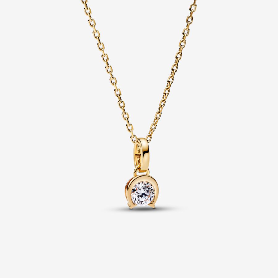 Pandora Talisman Lab-grown Diamond Horseshoe Pendant Necklace 0.25 carat tw 14k Gold image number 0