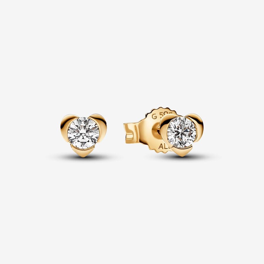 Pandora Talisman Lab-grown Diamond Heart Earrings 0.30 carat tw 14k Gold image number 0