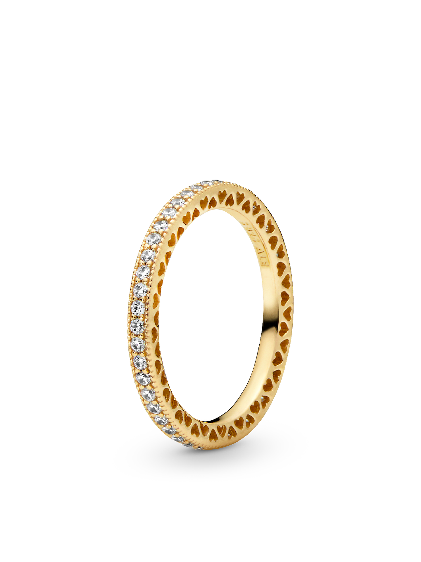 Женское кольцо Pandora Sparkle & Hearts, Gold plated, цвет: Позолоченный — фото 1