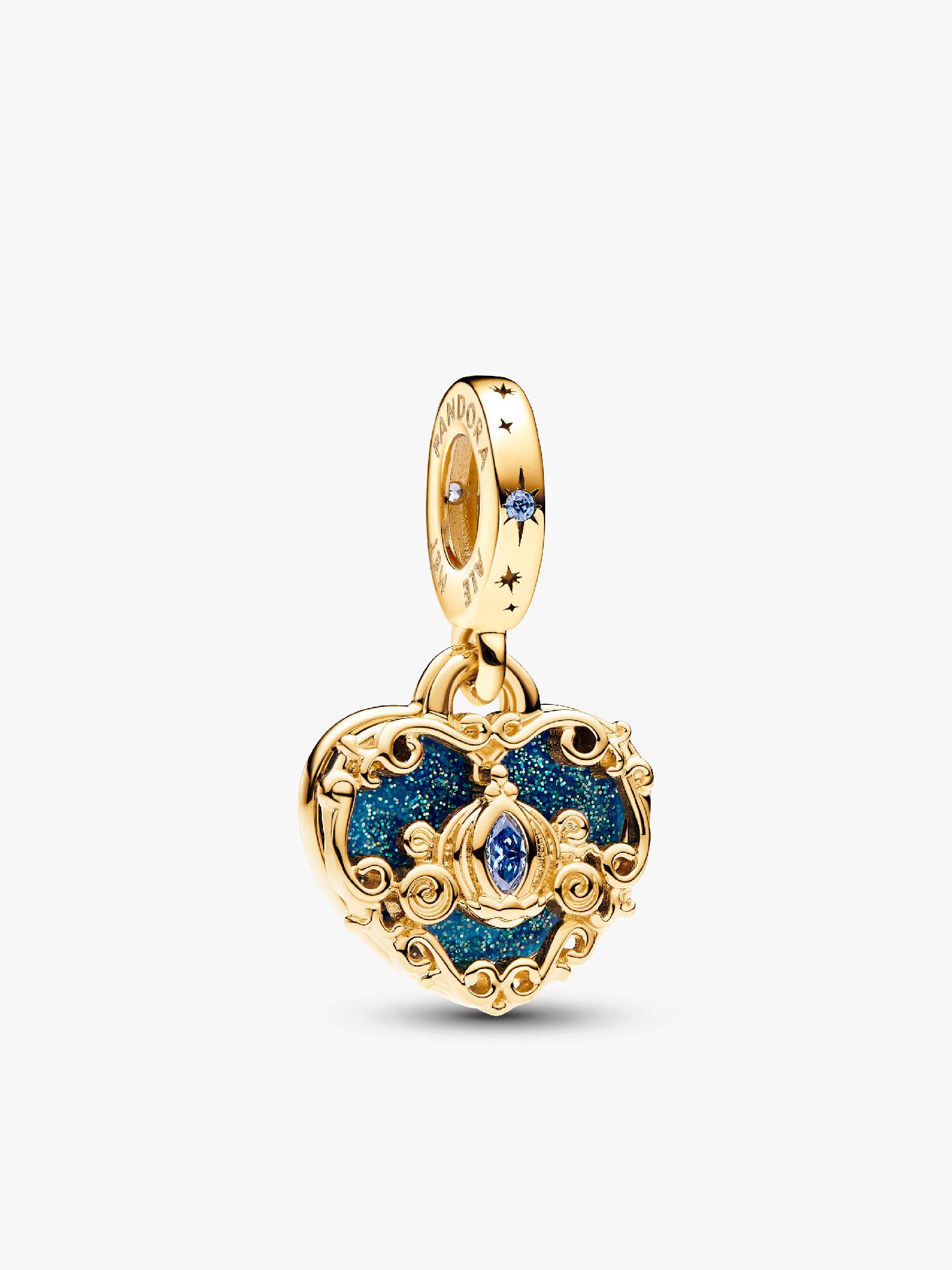 Disney Cinderella's Carriage & Heart Double Dangle Charm