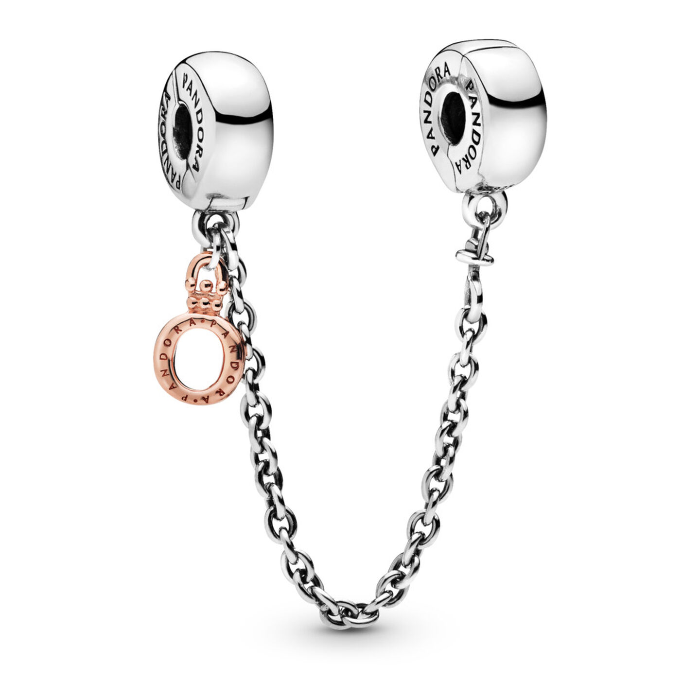 Женский шарм Pandora Dangling Crown O Safety Chain Charm, цвет: Двухцветный — фото 2