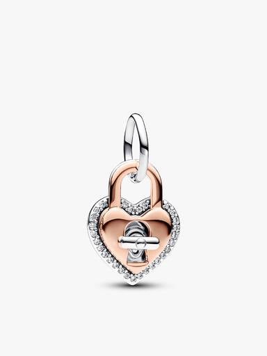 Heart and Padlock Charm Trio