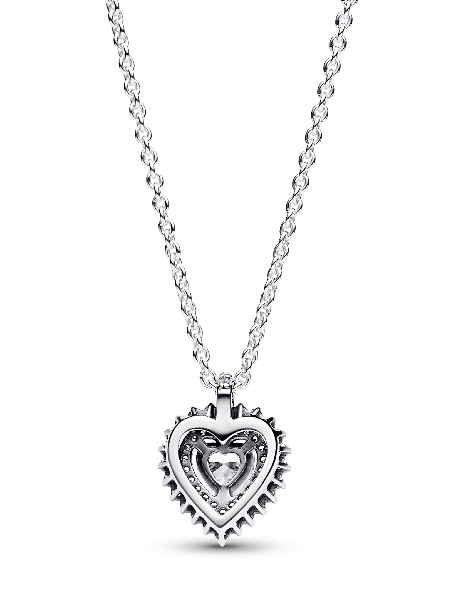 Sparkling Heart Halo Pendant Necklace