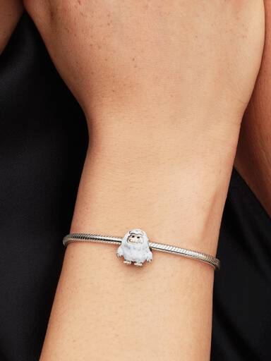 Snowy Yeti Charm, Platinum Plated