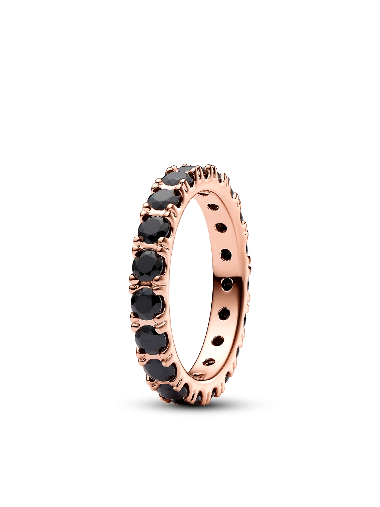 Женское кольцо Pandora Black Sparkling Row Eternity, цвет: Покрытие розовым золотом — фото 1