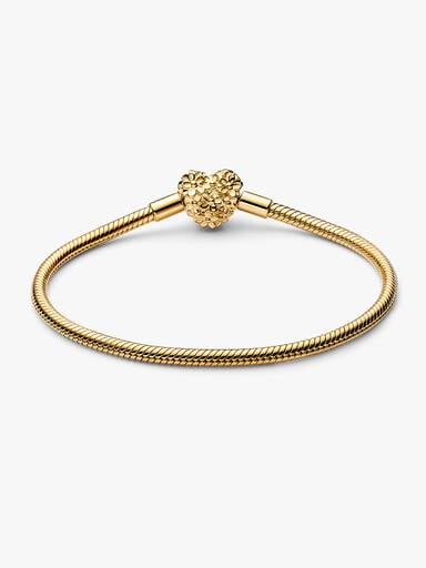 My Pandora Daisy Heart Clasp Snake Chain Bracelet