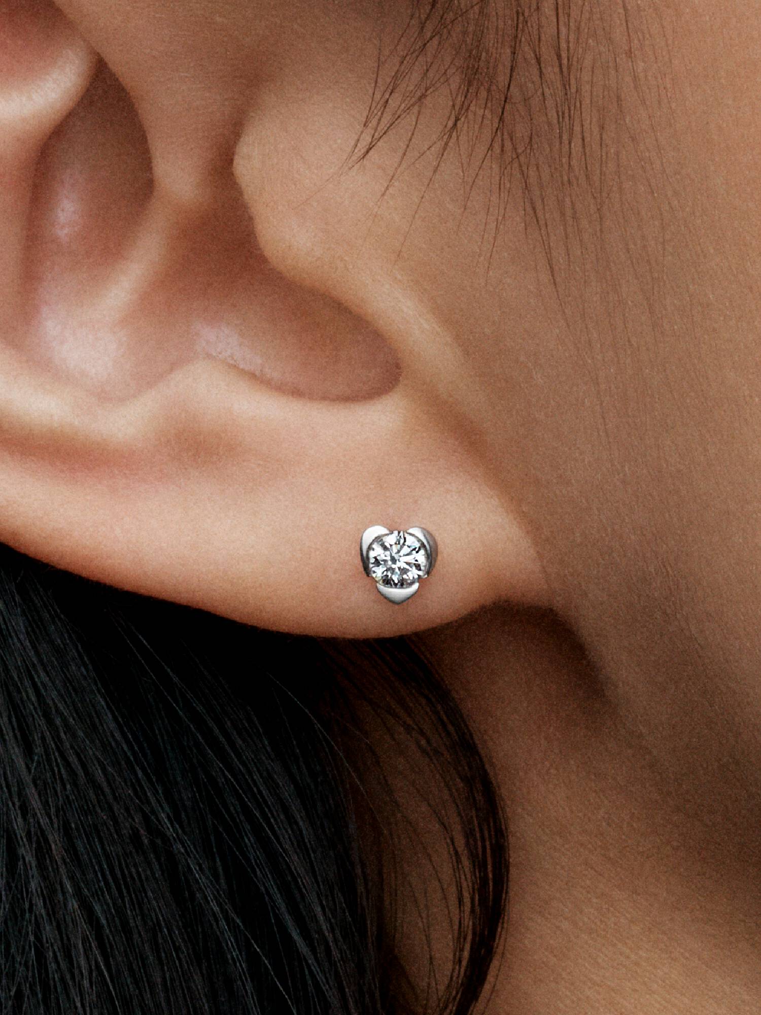 FINAL SALE - Pandora Talisman Sterling Silver Lab-grown Diamond Heart Earrings