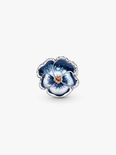 FINAL SALE - Blue Pansy Flower Charm