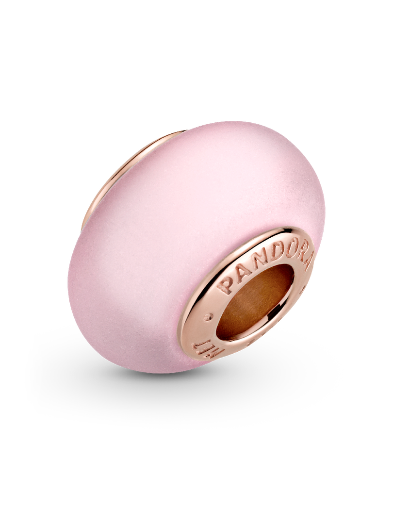Matte Pink Murano Glass Charm