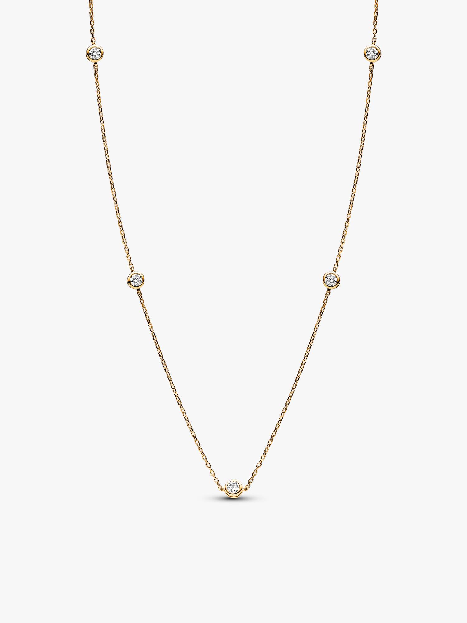 FINAL SALE - Pandora Era Bezel 14k Gold Lab-grown Diamond Station Necklace