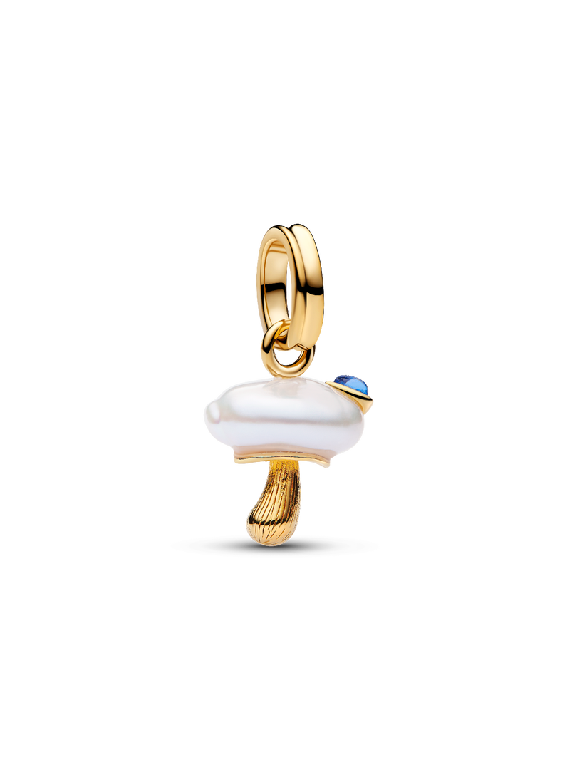 Treated Freshwater Cultured Baroque Pearl Mushroom Dangle Charm