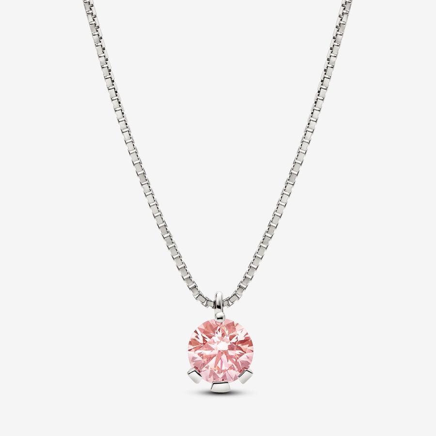 Pandora Nova Lab-grown Pink Diamond Pendant Necklace 1.00 carat tw 14k White Gold image number 0