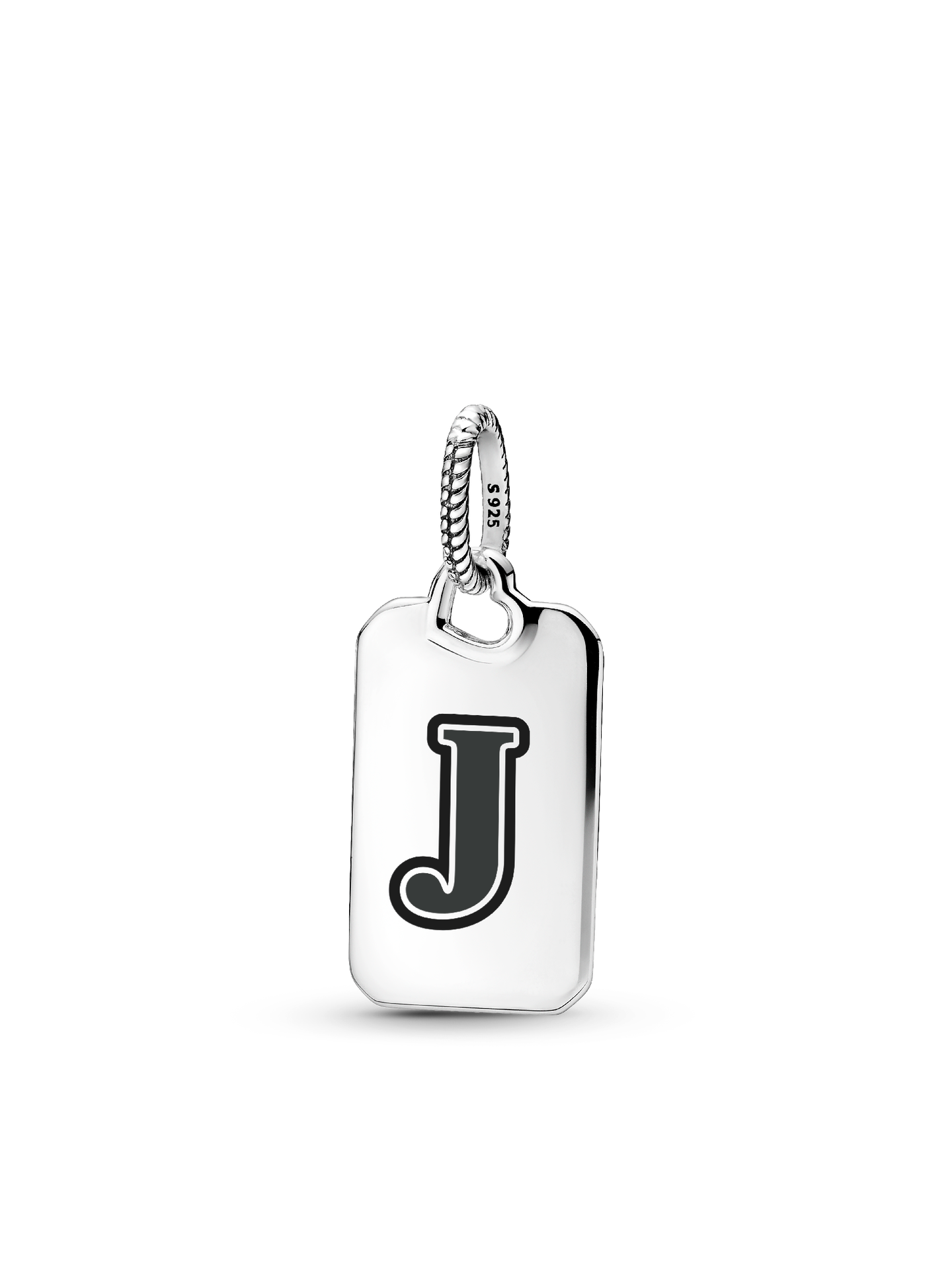 Женская подвеска Pandora Letter J Rectangle, цвет: Серебро — фото 1