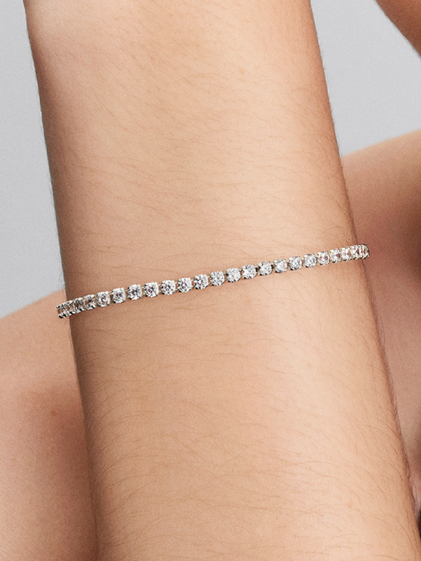 Женский браслет Pandora Sparkling Tennis, Sterling silver #591469C01, цвет: Серебро — фото 3