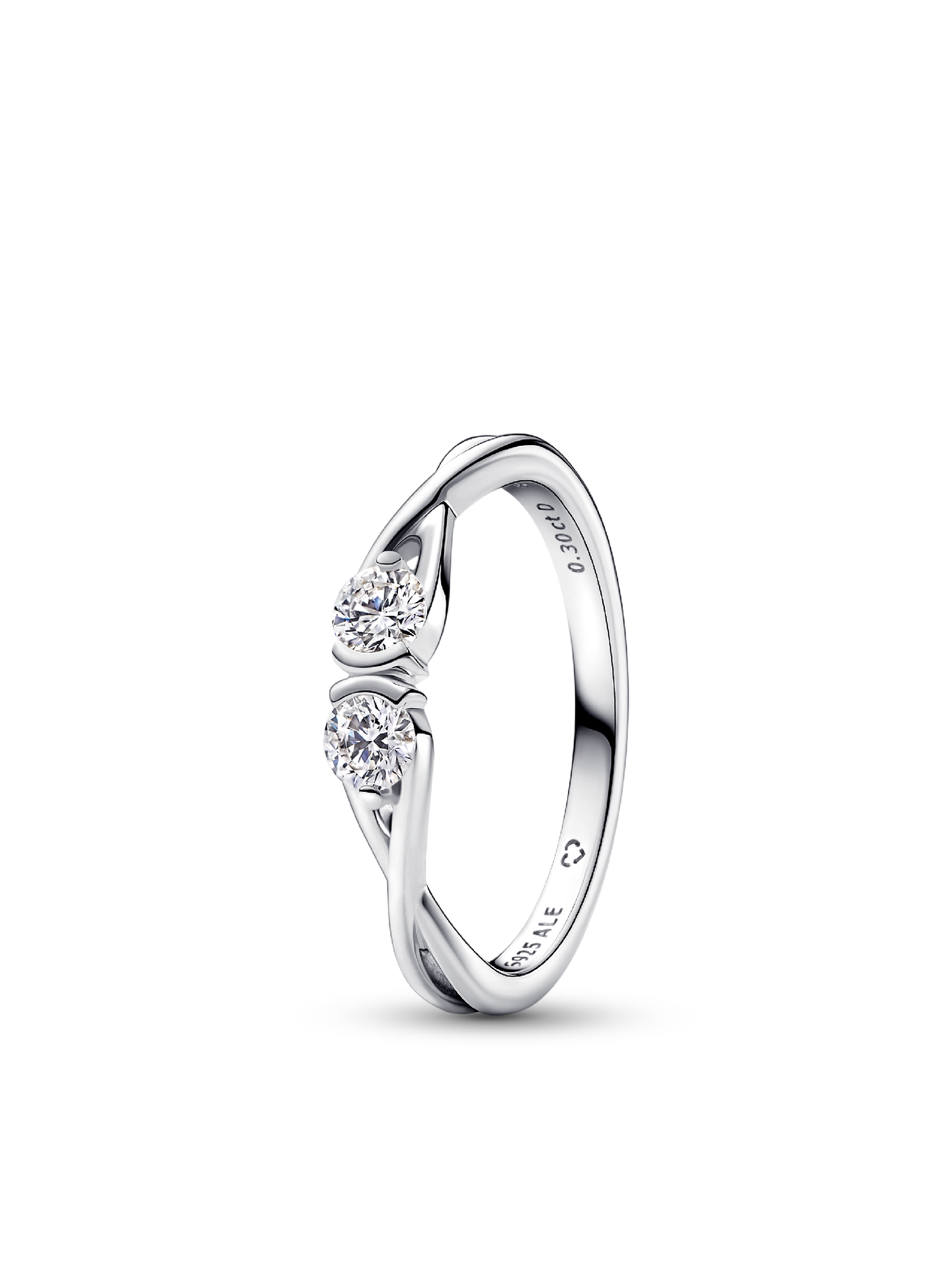 Женское кольцо Pandora Infinite Sterling Silver Double-Facing Lab-grown Diamond, цвет: Серебро — фото 1