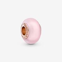 Matte Pink Murano Glass Charm | Rose gold plated | Pandora US