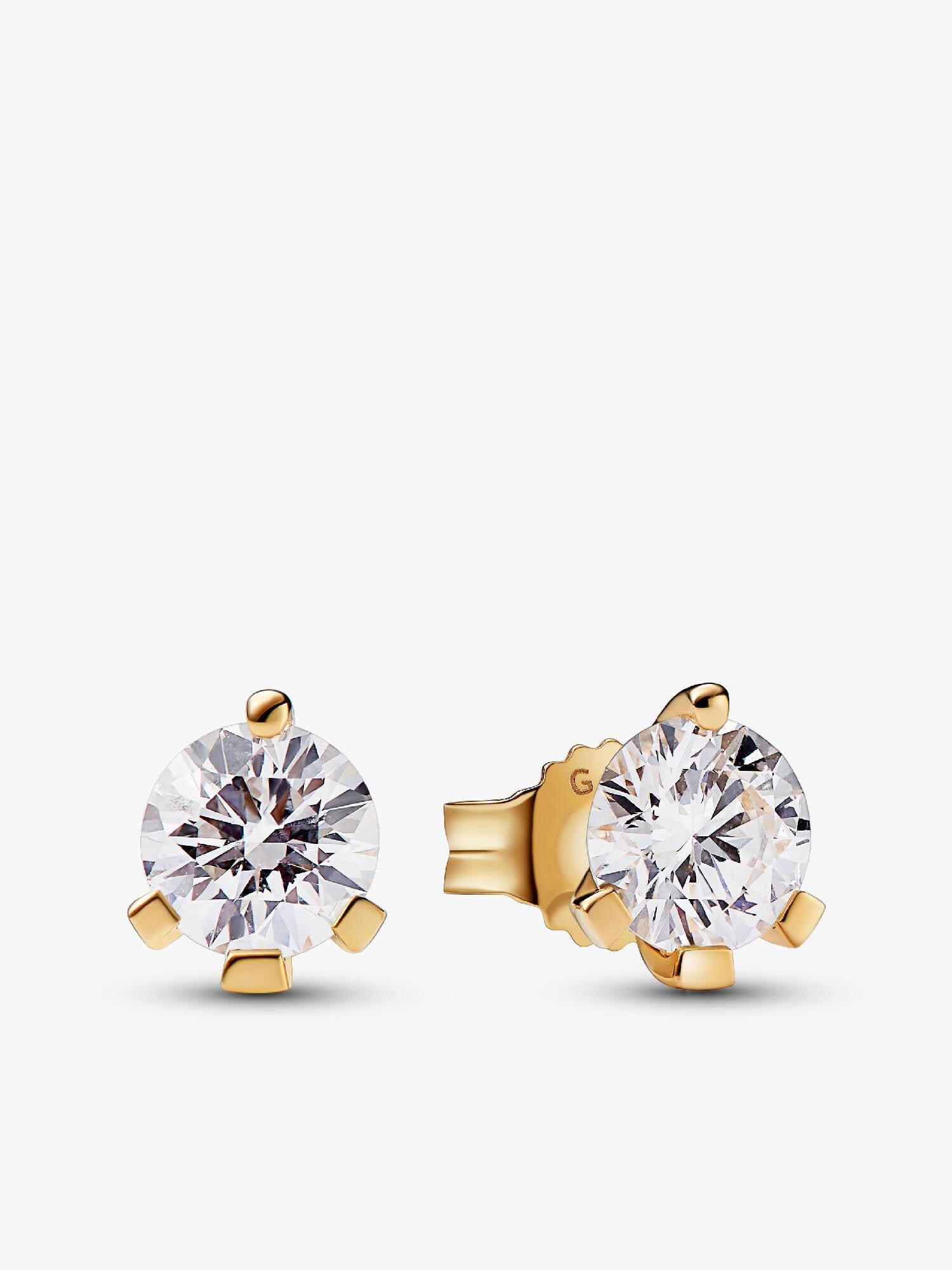 FINAL SALE - Pandora Nova 14k Gold Lab-grown Diamond Earrings
