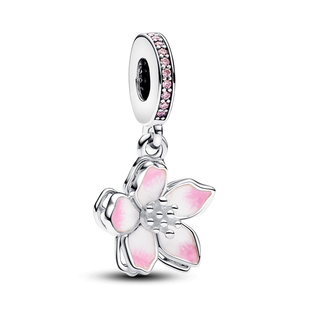 Cherry Blossom Dangle Charm Bracelet Set