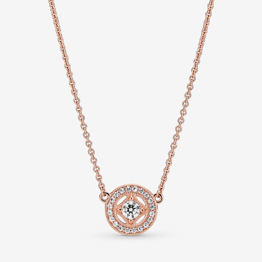 Bouwen op Aan boord Decoratie Vintage Circle Collier Necklace | Rose gold plated | Pandora US