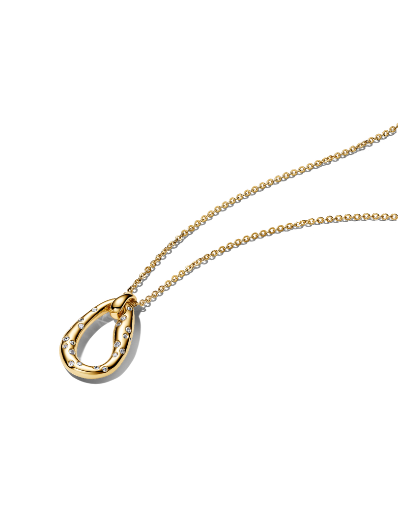 Organically Shaped Stone-Set Pendant Necklace
