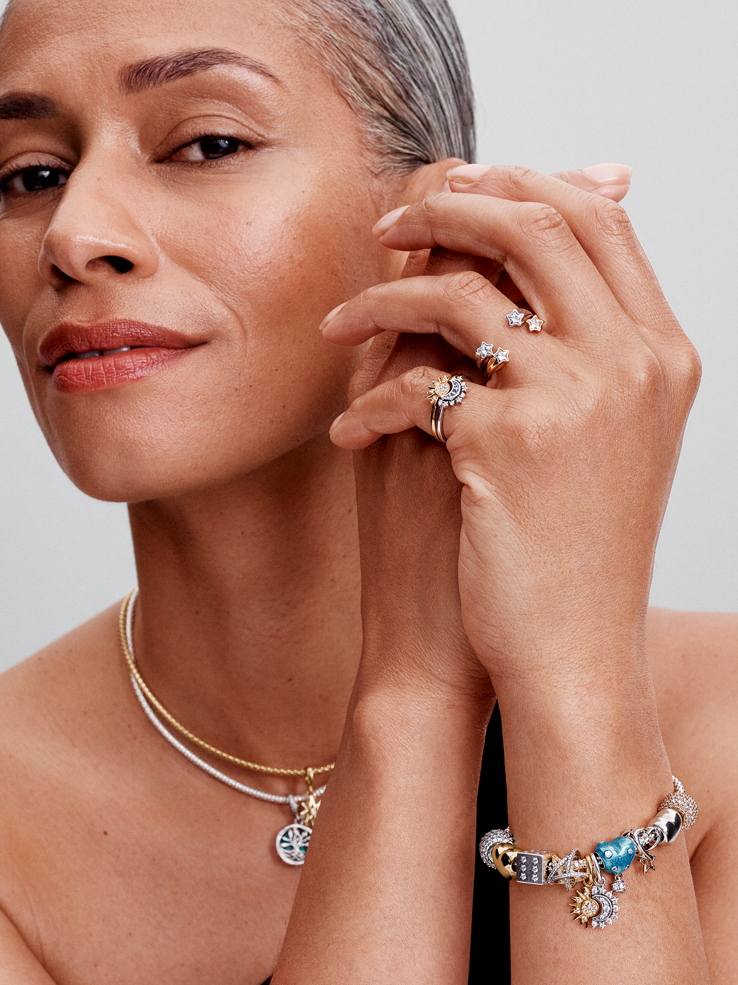 Splittable Sun & Moon Dangle Charm | Pendant | Two-tone | Pandora US