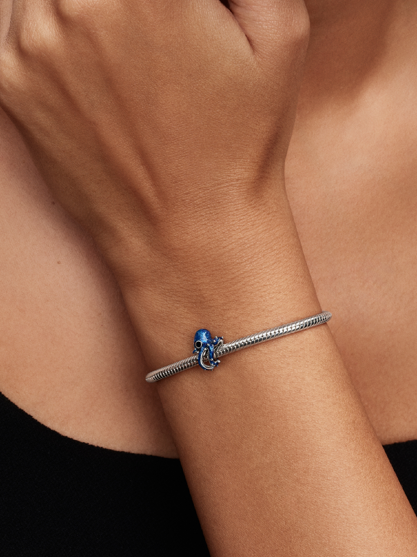 Женский шарм Pandora Blue Octopus Charm, цвет: Серебро — фото 3