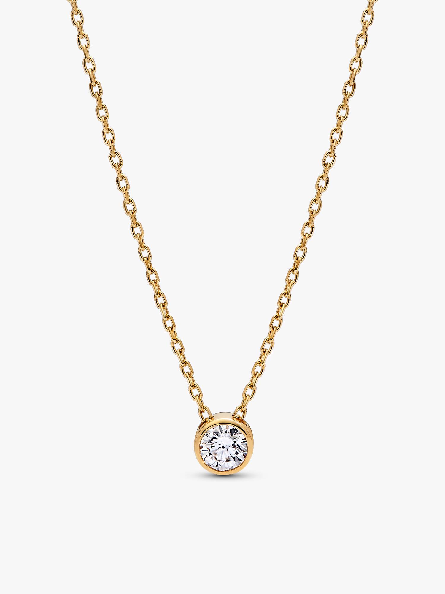 Pandora Era Bezel 14k Gold Lab-grown Diamond Pendant Necklace