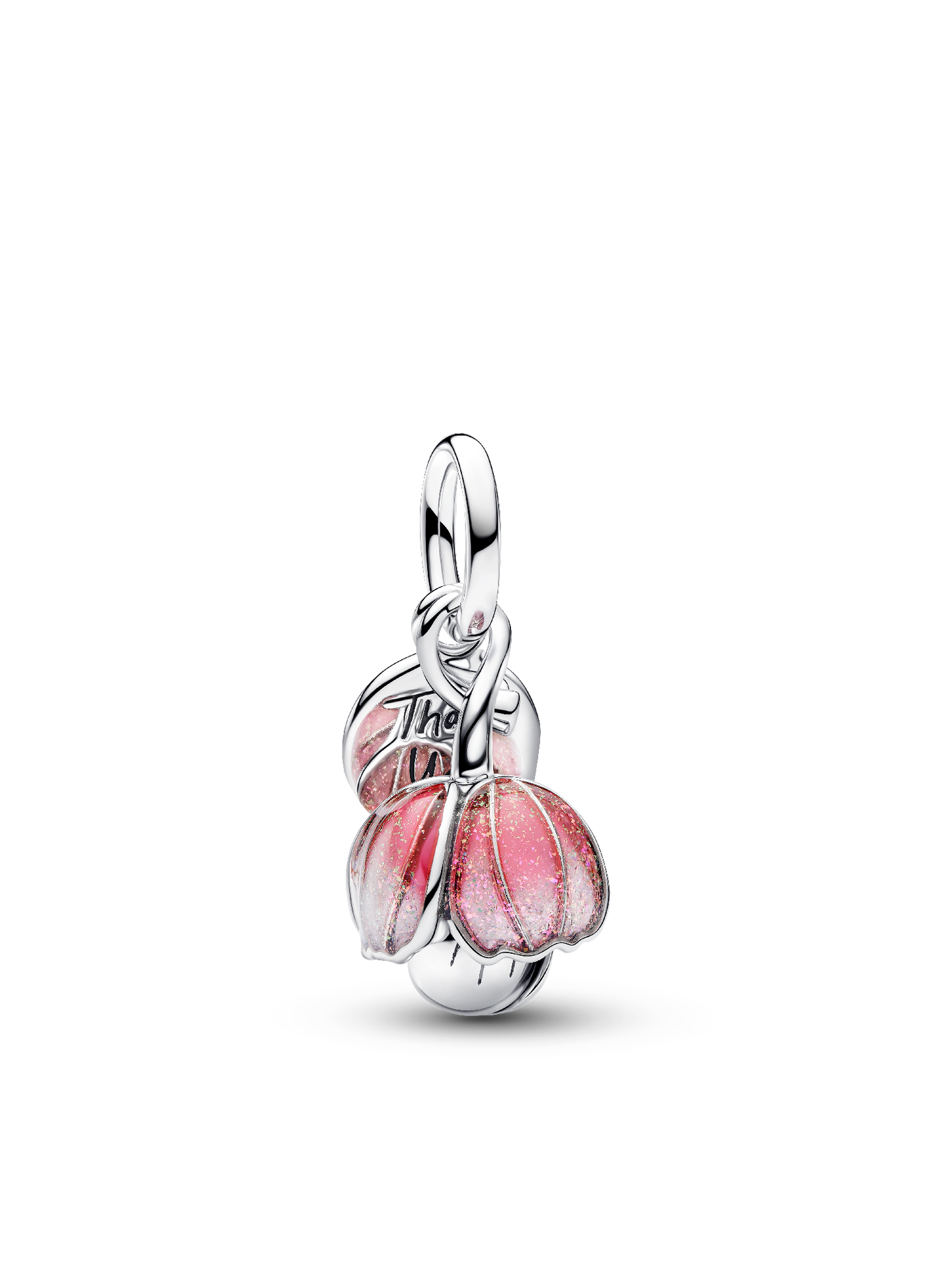 Женский шарм Pandora Two-Tone Blooming Flower Dangle Charm, цвет: Серебро — фото 1