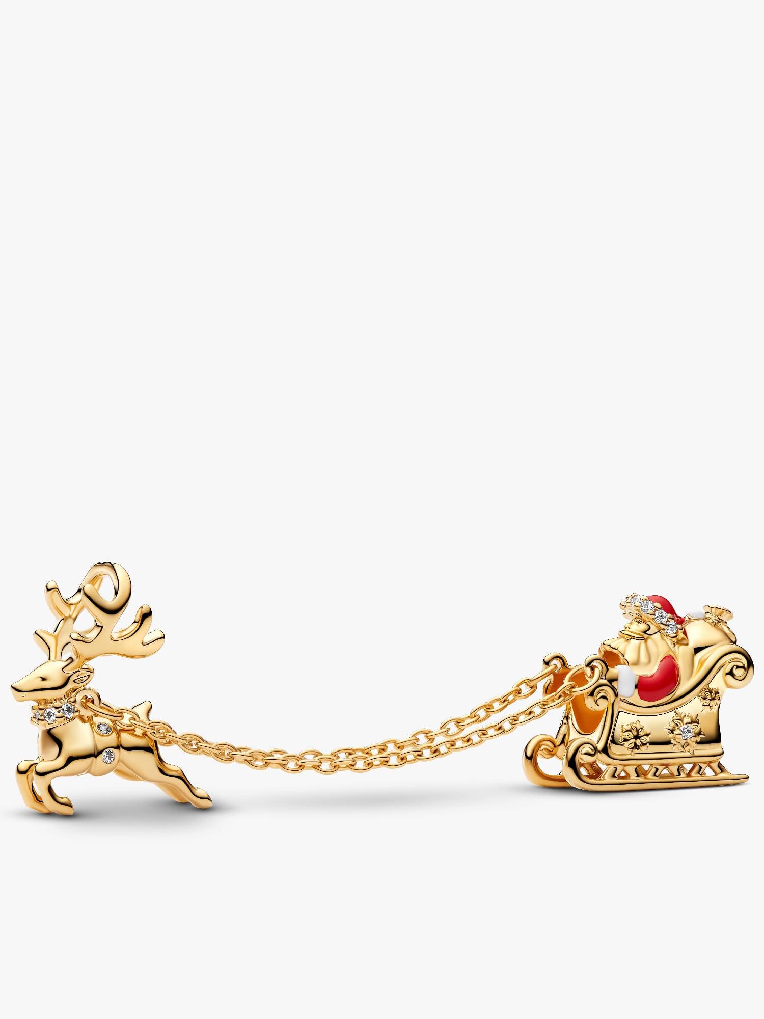 Santa Sleigh Double Charm