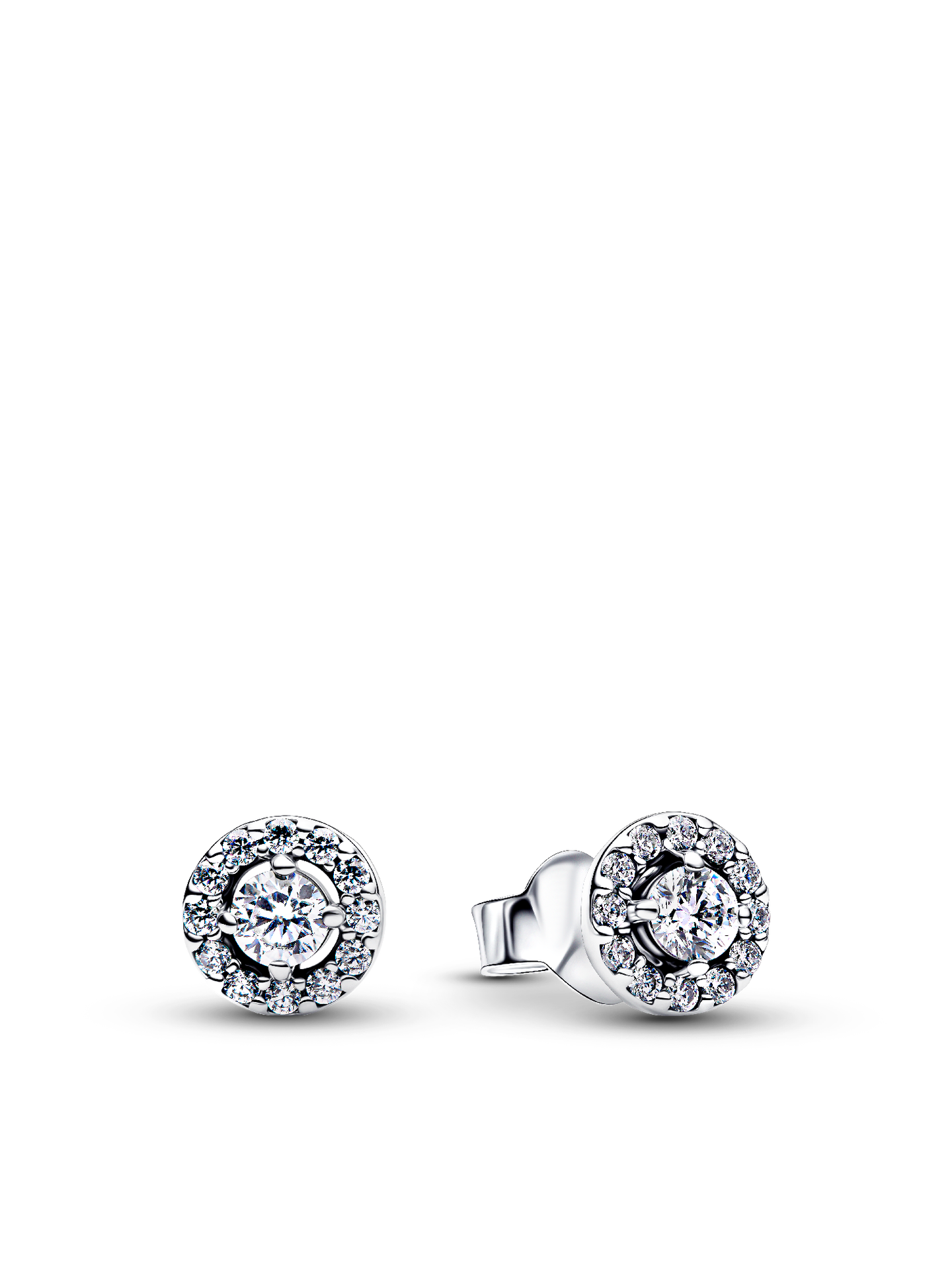 Женские серьги Pandora Round Pavé Halo, Sterling silver, цвет: Серебро