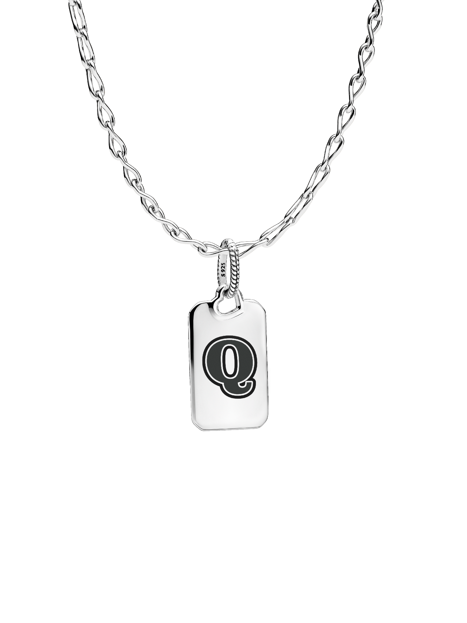 Letter Q Rectangle Pendant