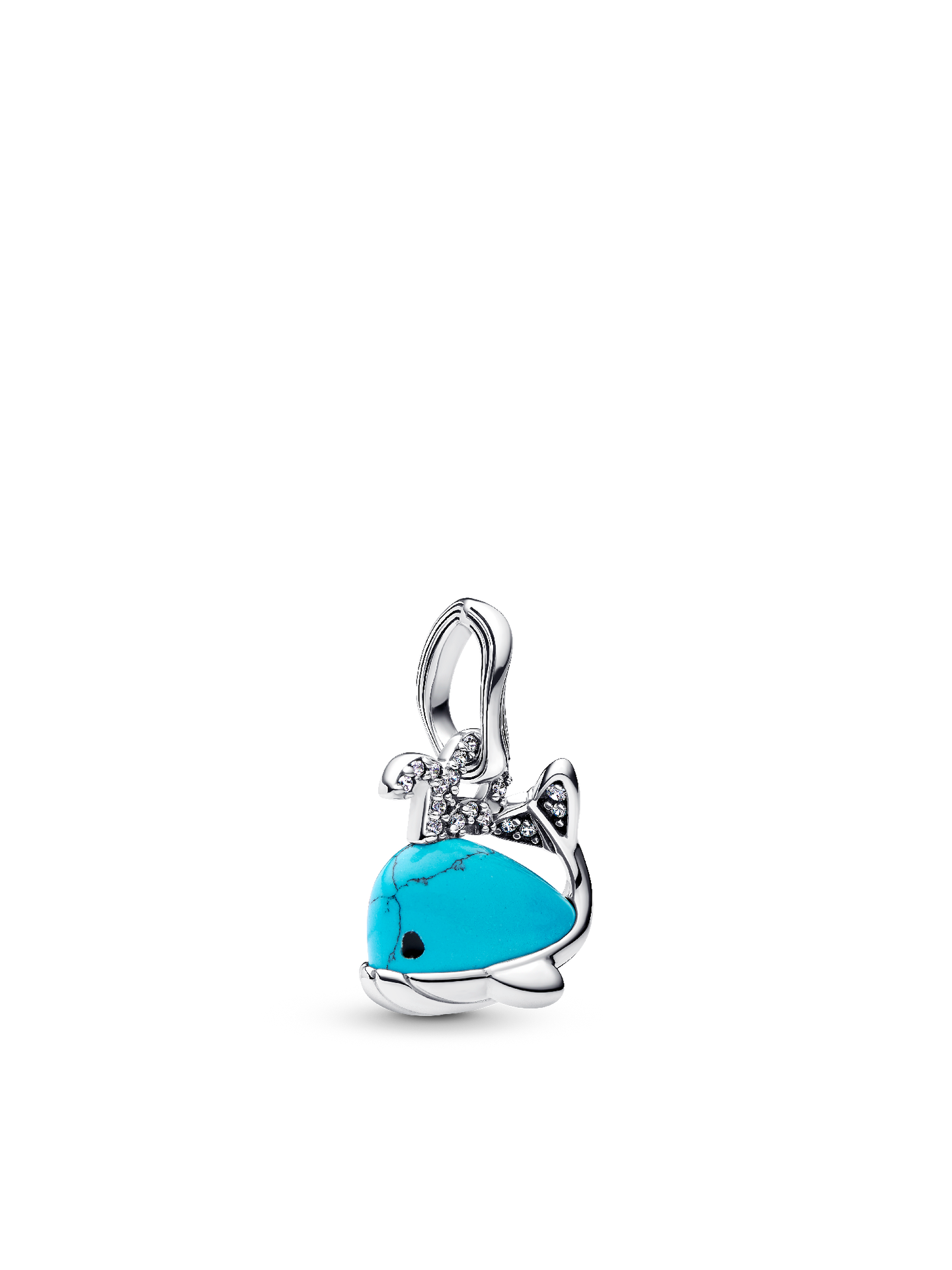 Женский шарм Pandora Turquoise-colored Whale Dangle Charm, цвет: Серебро — фото 1