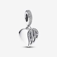 Heart & Angel Dangle Charm | Sterling silver | Pandora US