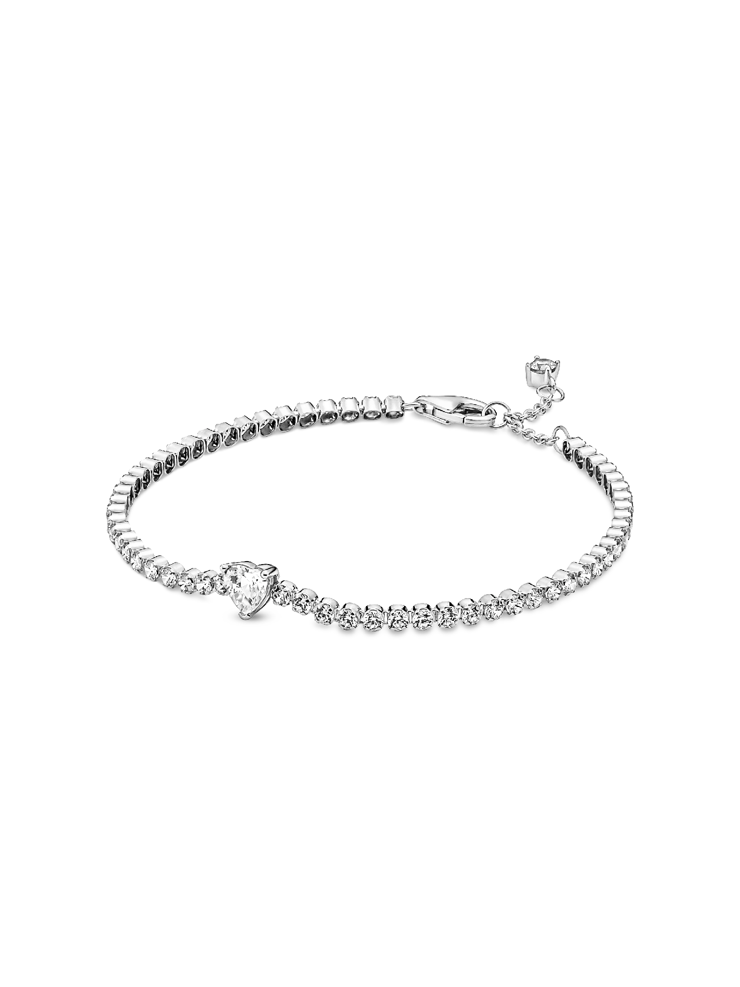 Sparkling Heart Tennis Bracelet | Sterling silver | Pandora US