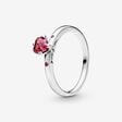 Sparkling Red Heart Ring