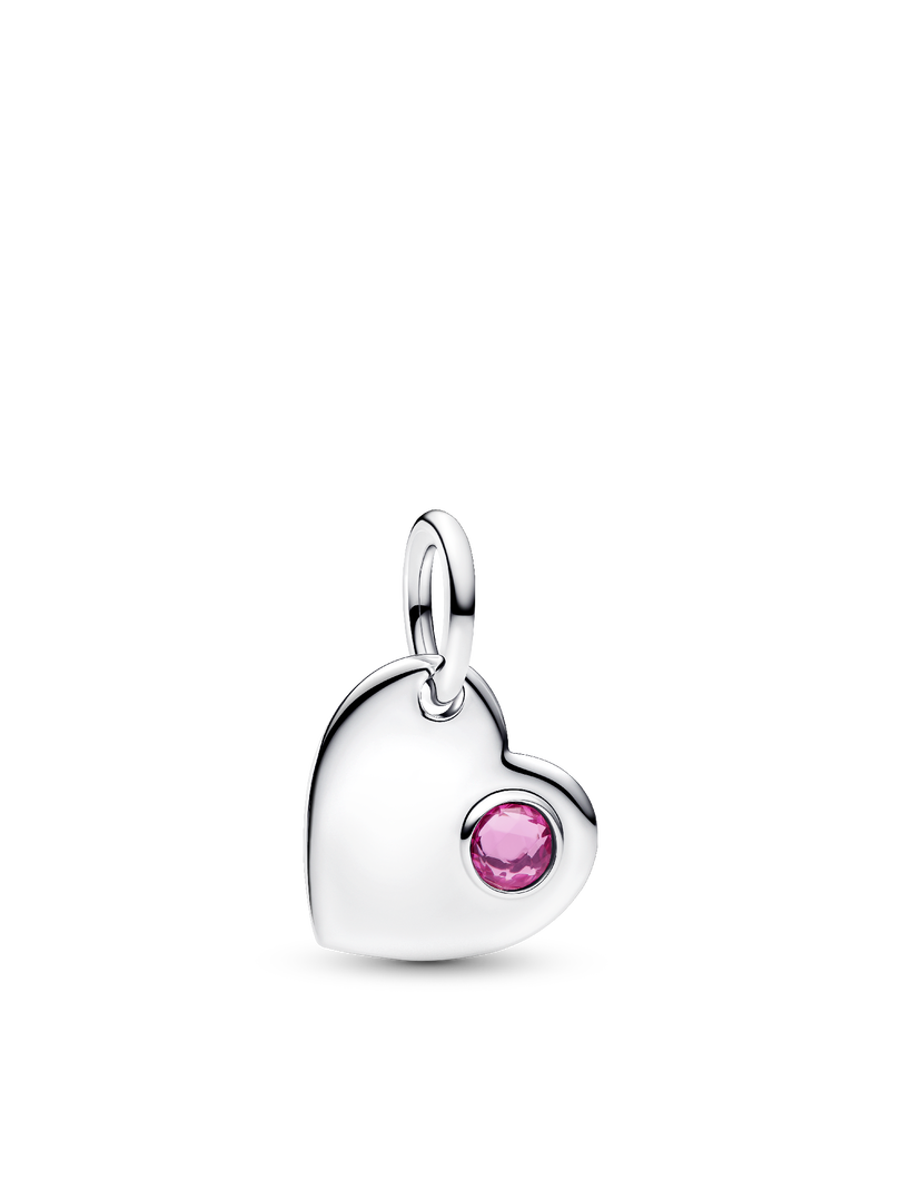 October Birthstone Heart Pendant Necklace