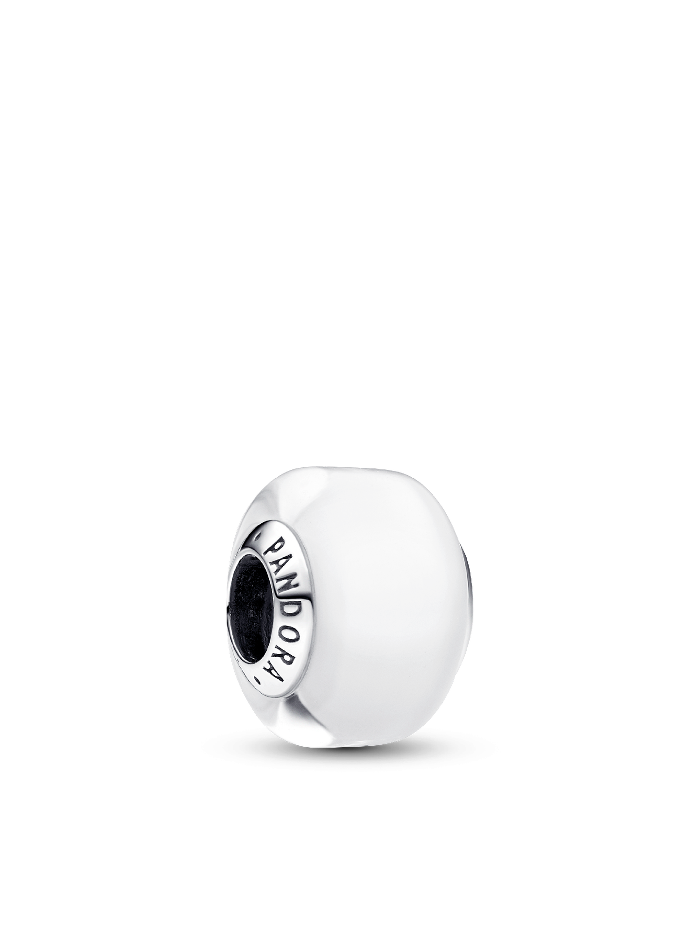 Женский шарм Pandora White Mini Murano Glass Charm, цвет: Серебро — фото 1