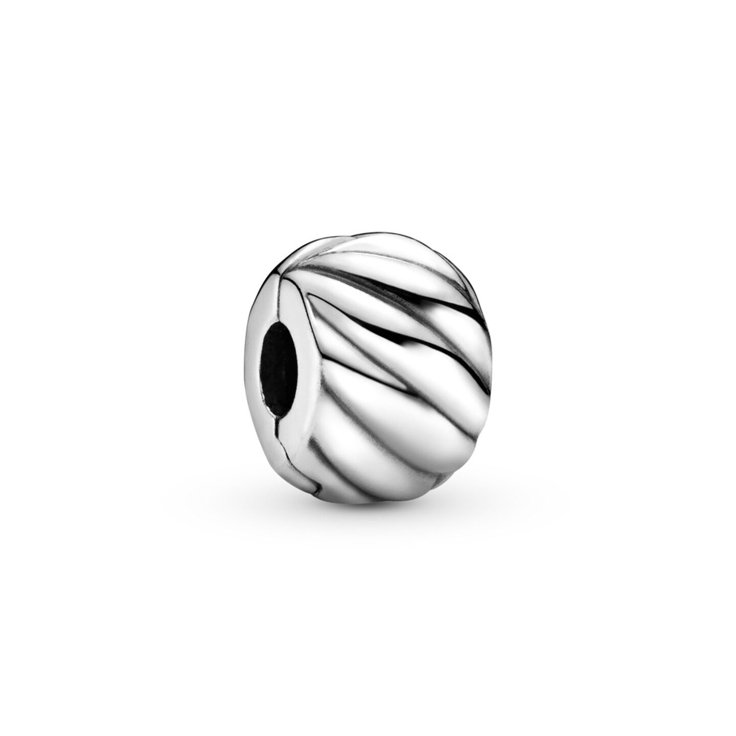 Женский шарм Pandora Polished Feathered Clip Charm, цвет: Серебро — фото 2