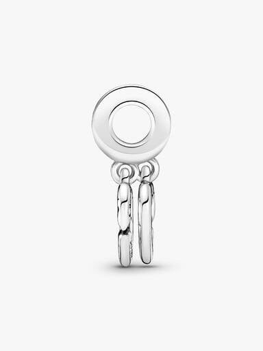 Linked Sister Hearts Split Dangle Charm