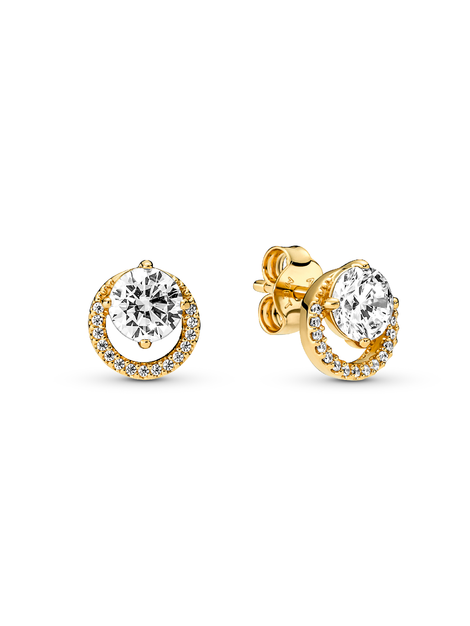 Sparkling Round Halo Stud Earrings