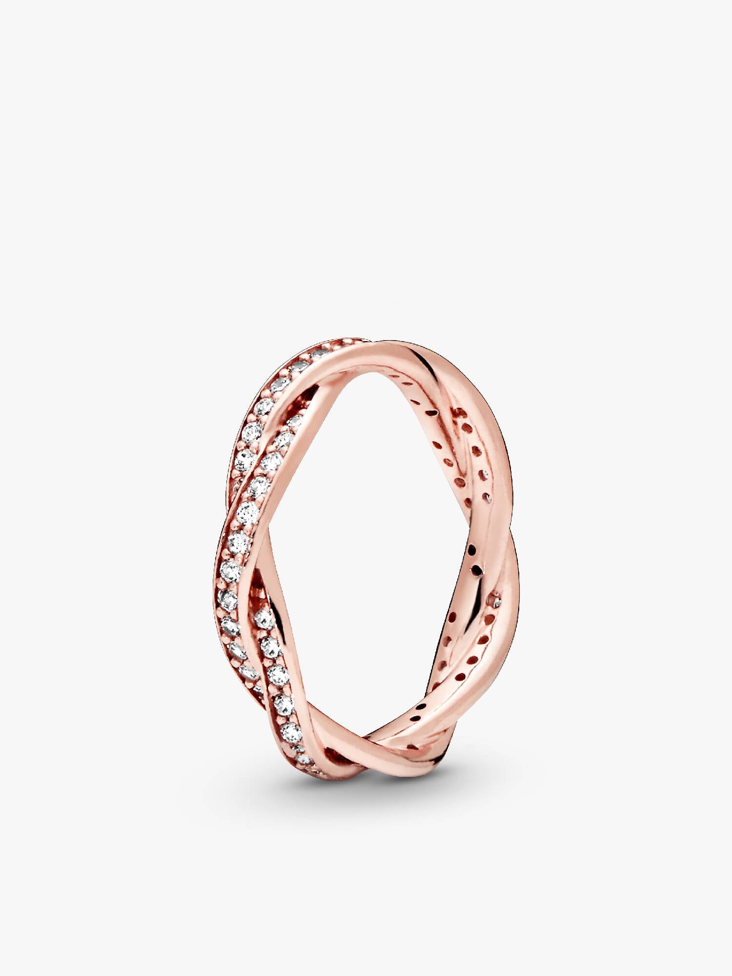 Sparkling Twisted Lines Ring