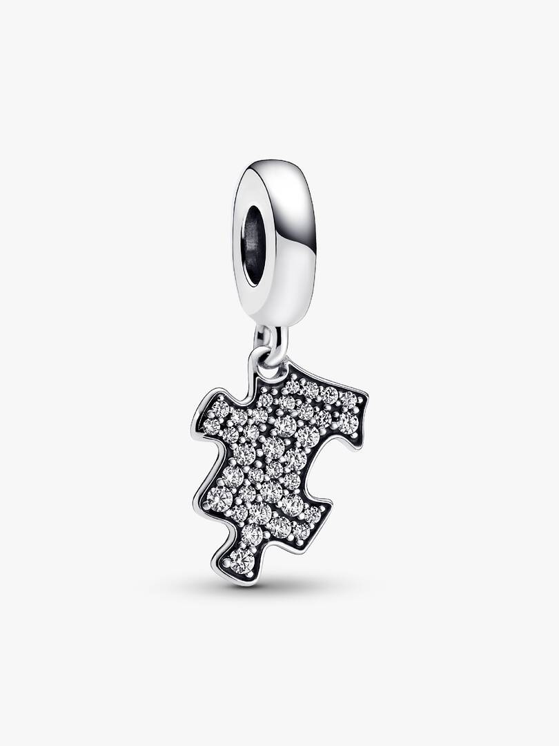 Sparkling Puzzle Piece Dangle Charm