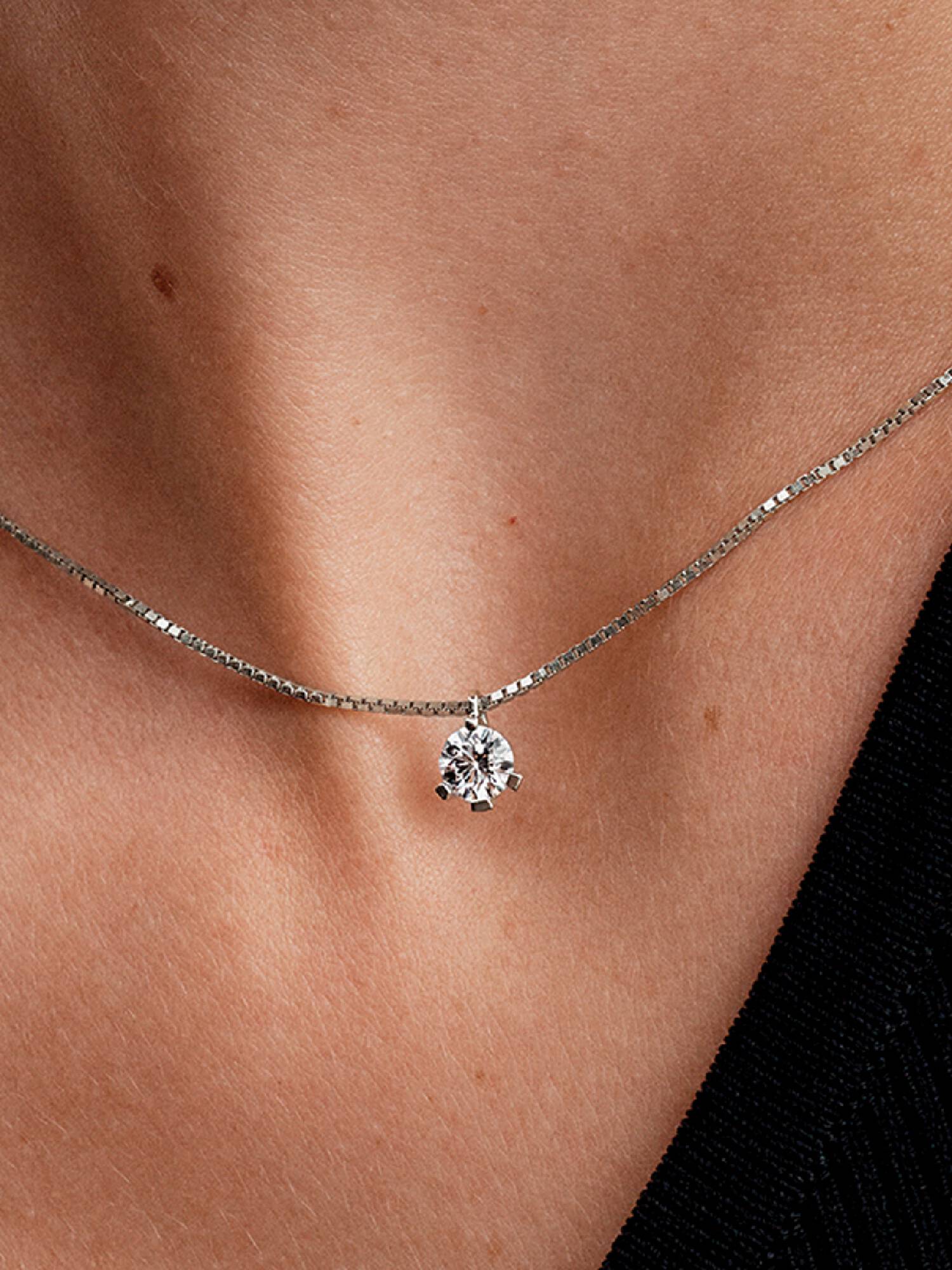 FINAL SALE - Pandora Nova 14k White Gold Lab-grown Diamond Pendant Necklace