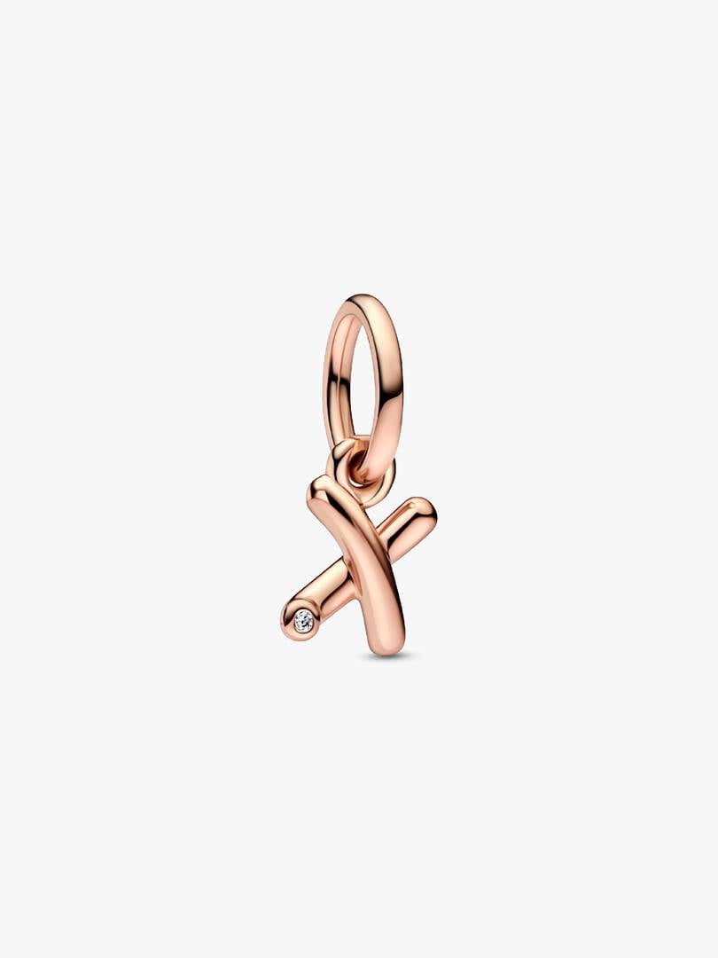 Pandora Script FINAL SALE - Letter X Script Alphabet Dangle Charm | Pendant | Rose ...
