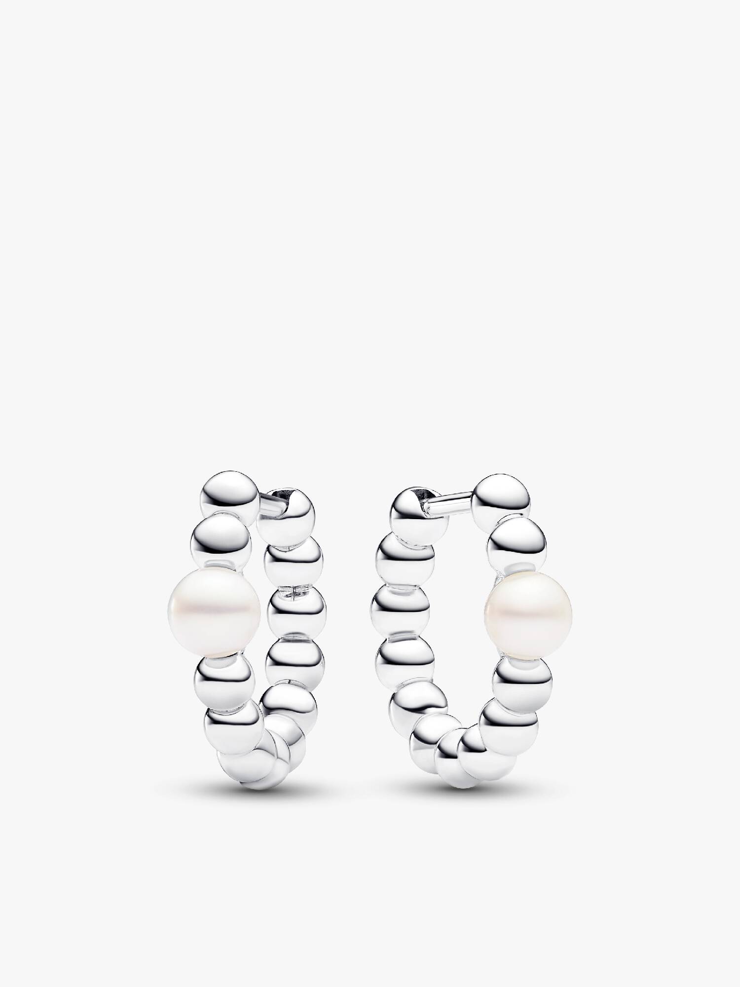 FINAL SALE - Treated Freshwater Cultured Pearl & Beads Hoop Earrings