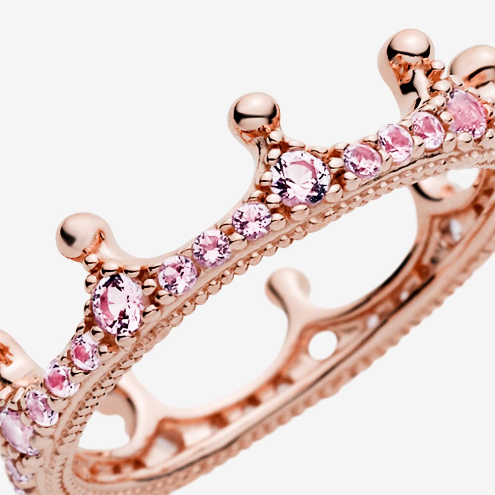 Pink Enchanted Crown Ring in Pandora Rose™ | Pandora US