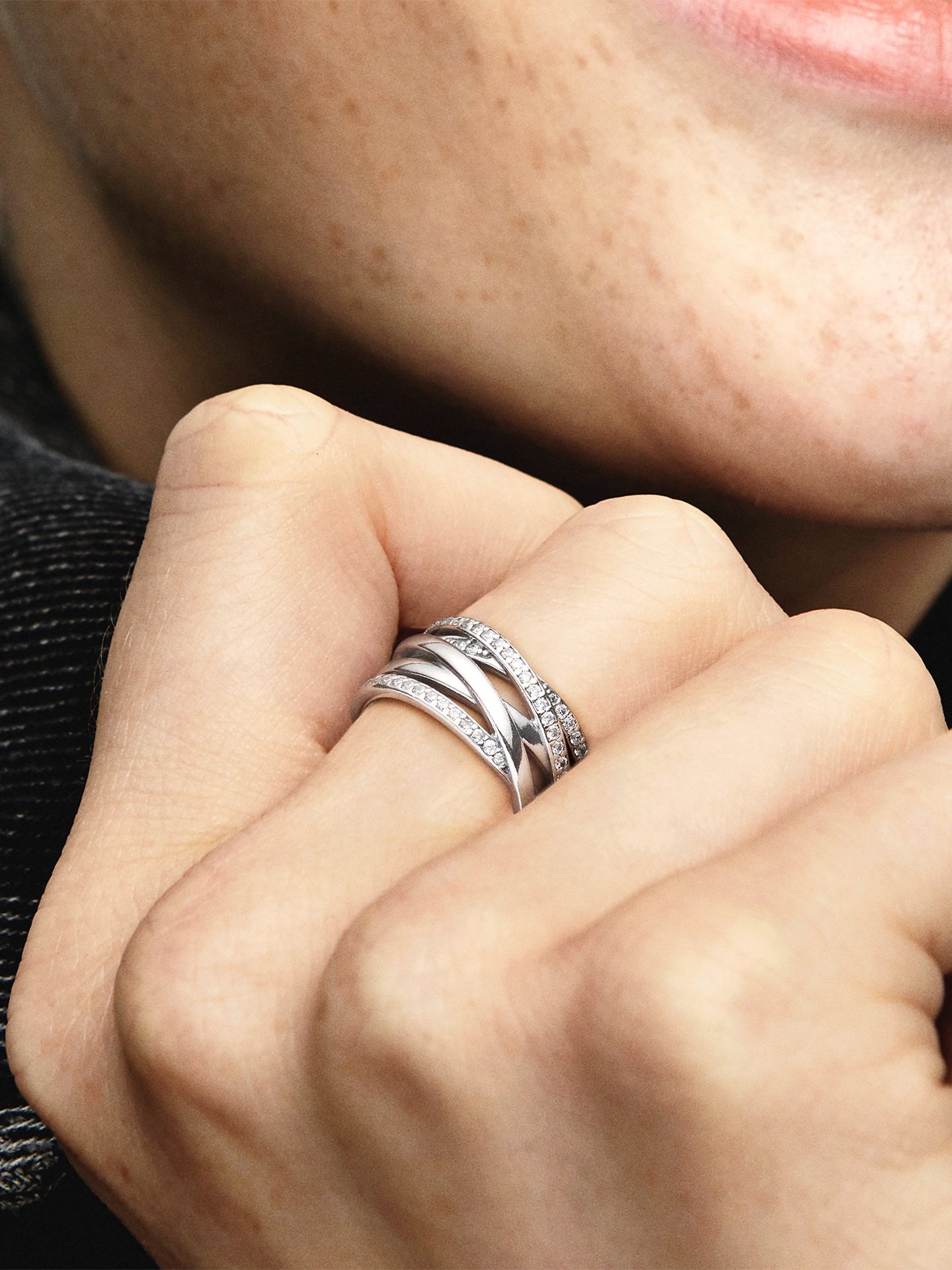 Женское кольцо Pandora Sparkling & Polished Lines, Sterling silver, цвет: Серебро — фото 3
