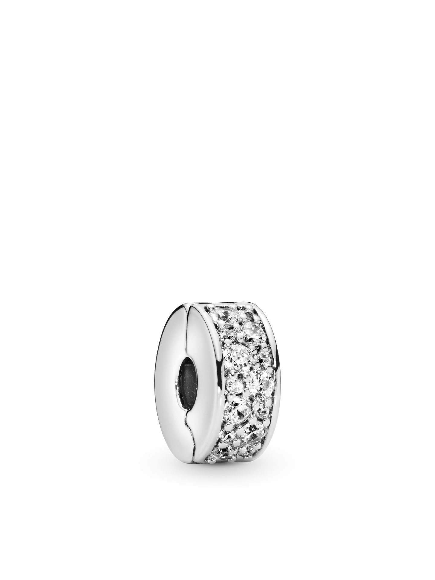 Женский шарм Pandora Clear Pavé Clip Charm, Sterling silver, цвет: Серебро — фото 1