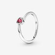 FINAL SALE - Red Tilted Heart Solitaire Ring