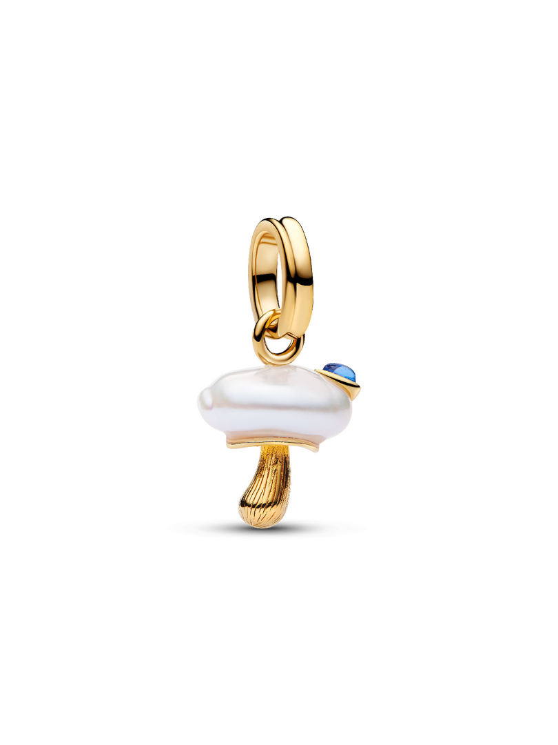 Treated Freshwater Cultured Baroque Pearl Mushroom Dangle Charm